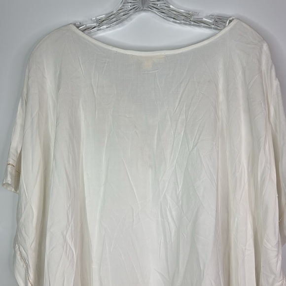Lovestitch Off White Boho Oversized Fringe Blouse Size S/M NWT - Picture 5 of 13
